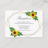 ひまわり幾何学結婚式受付カード エンクロージャーカード (正面)