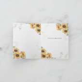 ひまわり幾何学結婚金ゴールドありがとう 招待状 (内部)