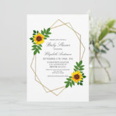 ひまわり幾何学赤ちゃんシャワー 招待状 (スタンド正面)