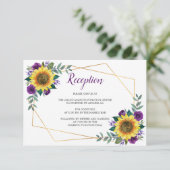 ひまわり幾何紫フローラ披露宴 エンクロージャーカード (スタンド正面)