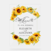 ひまわり幾何結婚の歓迎 アクリルサイン (正面)
