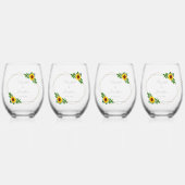 ひまわり幾何結婚図形 ステムなしワイングラス (正面)