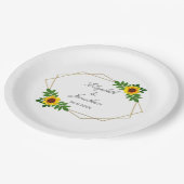 ひまわり幾何結婚図形 ペーパープレート (アングル)