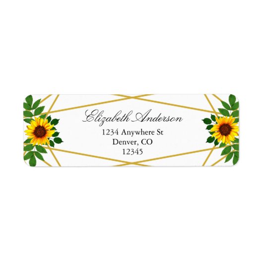 ひまわり幾何結婚図形 ラベル (正面)