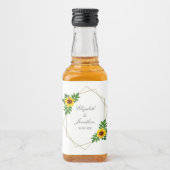 ひまわり幾何結婚図形 リキュールボトルラベル (正面)