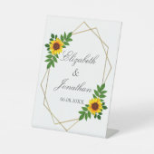 ひまわり幾何結婚図形 台座サイン (正面)