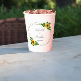 ひまわり幾何結婚図形 紙コップ