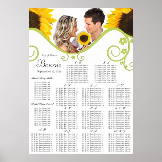 ひまわり座席表（アルファベット順） ポスター (正面)