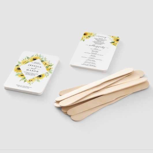 ひまわり庭園の結婚式プログラムファン ハンドファン (組立なし)