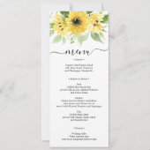 ひまわり庭園の結婚式メニューまたはブライダルシャワー 招待状 (正面)