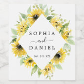 ひまわり庭園の結婚式ワインラベル ワインラベル (シングルラベル)