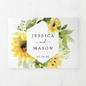 ひまわり庭園の結婚式三折招待状 三つ折り招待状 (カバー)