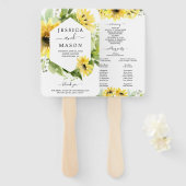 ひまわり庭園の結婚式扇風機 ハンドファン (正面&裏面)