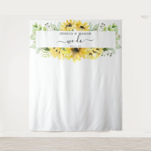 ひまわり庭園の結婚式We Do Backdrop Photo Prop タペストリー (正面)