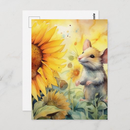 ひまわり庭園マウス 17のうち8 ポストカード (正面/裏面)