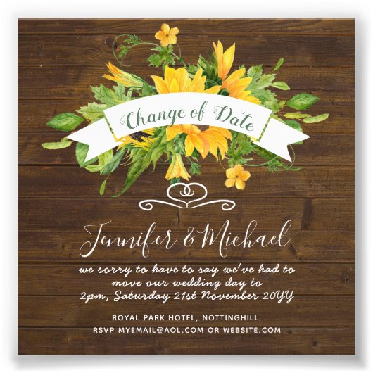 ひまわり延期日変更プラン注意 フォトプリント            (正面)