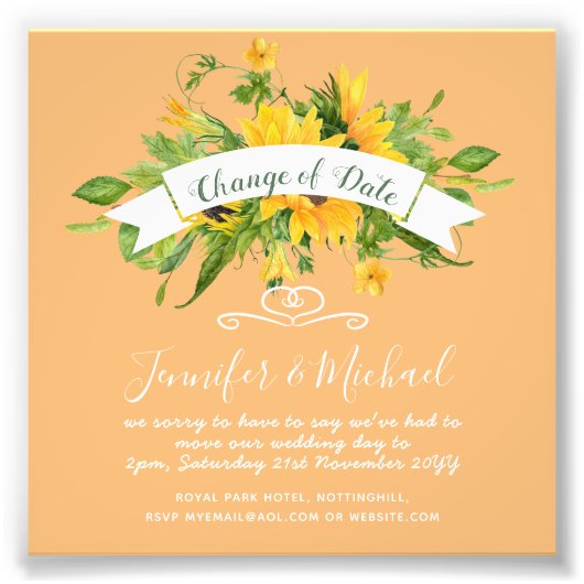 ひまわり延期日変更プラン注意 フォトプリント            (正面)