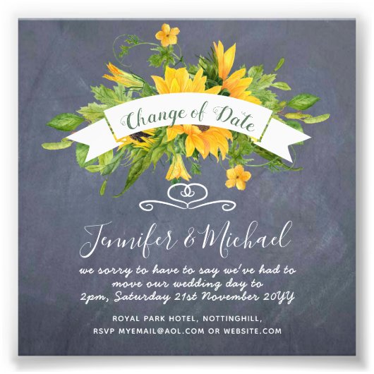 ひまわり延期日変更プラン注意 フォトプリント            (正面)