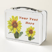 ひまわり弁当箱 – オプションのパーソナライズ メタルランチボックス (裏面)