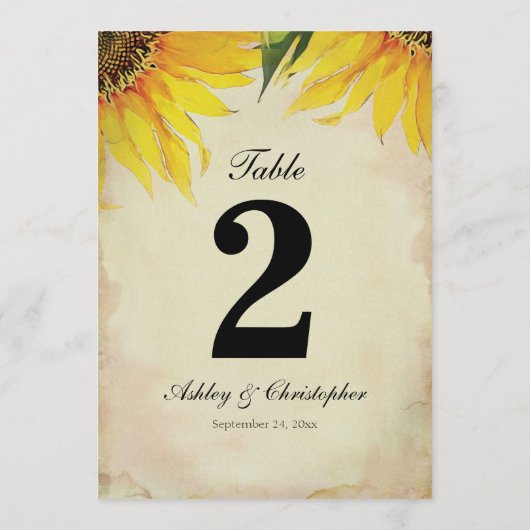 ひまわり式レセプションテーブルNumber 2 招待状 (裏面)