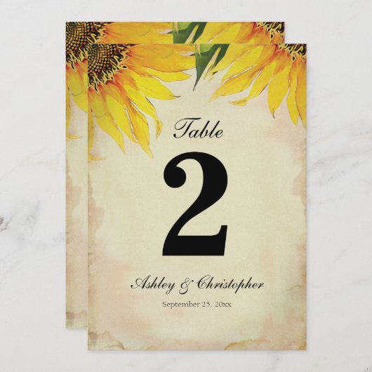 ひまわり式レセプションテーブルNumber 2 招待状 (正面/裏面)