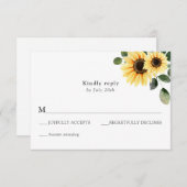 ひまわり式RSVPエンクロージャカード 招待状 (正面/裏面)