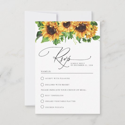 ひまわり式RSVPカード 出欠カード (正面)