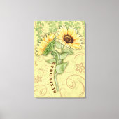 ひまわり引き伸ばしキャンバス印刷 キャンバスプリント (正面)