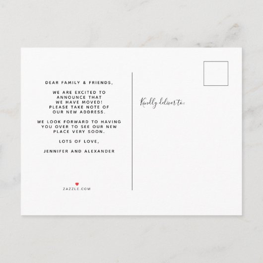 ひまわり引っ越しましたの住所変更 案内ポストカード (裏面)