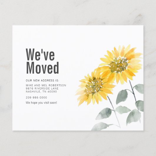 ひまわり引っ越しましたアドレスの移動告知 チラシ (正面)