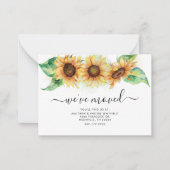 ひまわり引っ越しましたフローラの移動告知 ノートカード (正面)