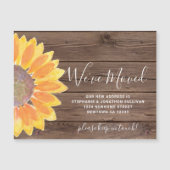 ひまわり引っ越しました磁気告知カード マグネット招待状 (正面)