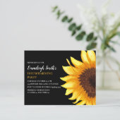 ひまわり引っ越し祝いパーティーパーティーイエローブラックニューホーム ポストカード (スタンド正面)