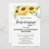 ひまわり引っ越し祝いパーティーフローラカントリーボホチイン 招待状 (正面/裏面)