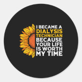 ひまわり引用文腎臓透析技術者 ラウンドシール (正面)