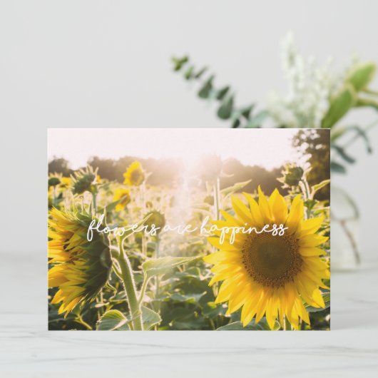 ひまわり引用文「花は幸せ」 (スタンド正面)