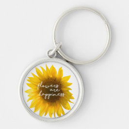 ひまわり引用文「花は幸せ」 キーホルダー