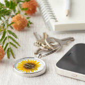 ひまわり引用文「花は幸せ」 キーホルダー (側面)