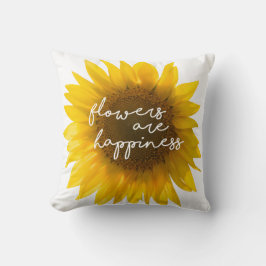 ひまわり引用文「花は幸せ」 クッション