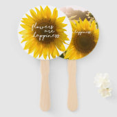 ひまわり引用文「花は幸せ」 ハンドファン (正面&裏面)