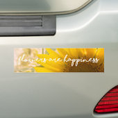 ひまわり引用文「花は幸せ」 バンパーステッカー (車上)