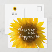 ひまわり引用文「花は幸せ」 ポストカード (正面/裏面)