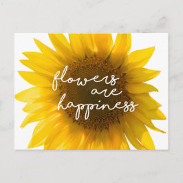 ひまわり引用文「花は幸せ」 ポストカード