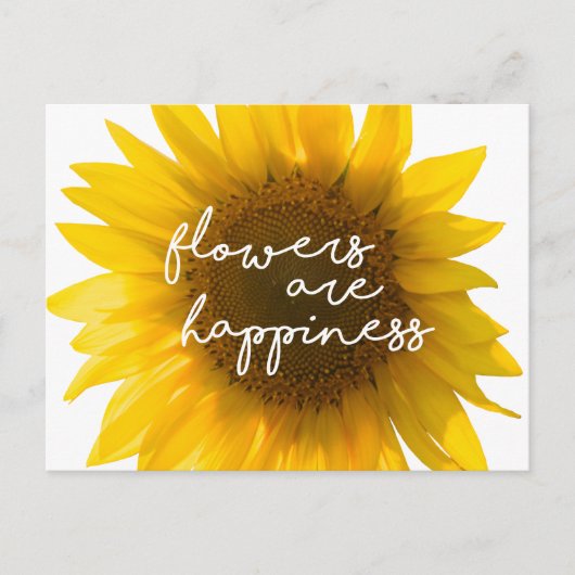 ひまわり引用文「花は幸せ」 ポストカード (正面)