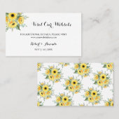 ひまわり当社のウェブサイト結婚の挿入カードを訪問 プレイスカード (正面/裏面)