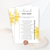 ひまわり彼は彼女はブライダルシャワーゲームを言った