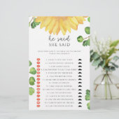 ひまわり彼は彼女はブライダルシャワーゲームを言った (スタンド正面)