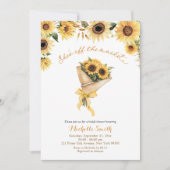ひまわり彼女は市場から外れているブライダルシャワー 招待状 (正面)