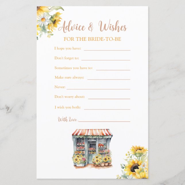 ひまわり彼女は市場から離れているアドバイス&ウィッシュ (正面)