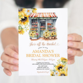 ひまわり彼女は市場のブライダルシャワー 招待状